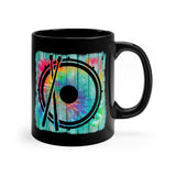 Vintage Wood Tie Dye Lines - Snare Drum - 11oz Black Mug