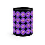 Vintage Grunge Purple Circle - Cymbals - 11oz Black Mug - Pattern