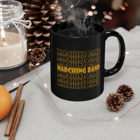 Marching Band - Retro - Gold - 11oz Black Mug