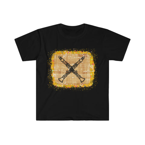 Vintage Yellow Burlap - Clarinet - Unisex Softstyle T-Shirt