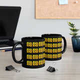 Vintage Yellow Cloud - Snare Drum - 11oz Black Mug - Pattern