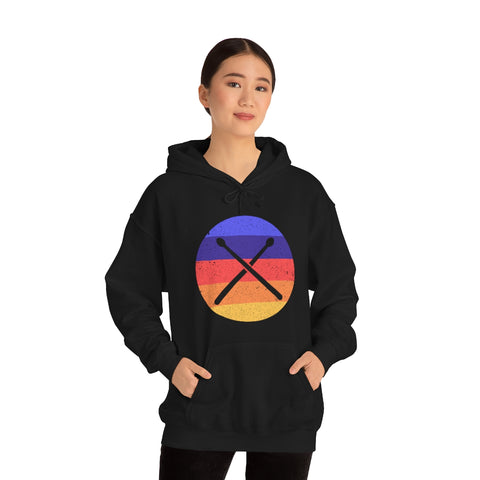 Vintage Grunge Circle Sunset - Drumsticks - Hoodie