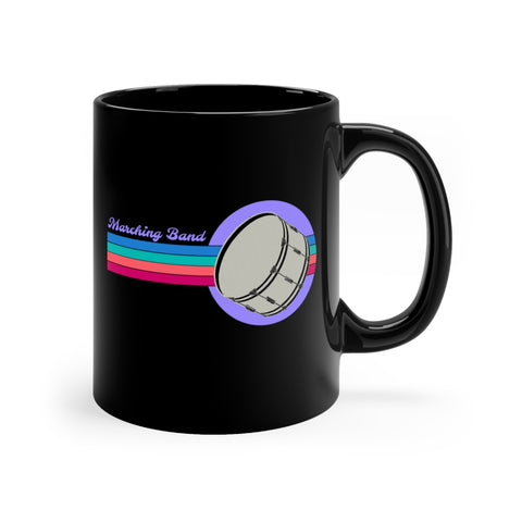 Marching Band - Retro - Bass Drum - 11oz Black Mug