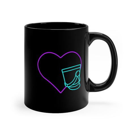 Marching Band - Heart - Shako - 11oz Black Mug