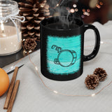 Vintage Turquoise Wood - Bass Drum - 11oz Black Mug