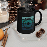 Vintage Grunge Blue Lines - Snare Drum - 11oz Black Mug