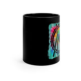 Vintage Wood Tie Dye Lines - Snare Drum - 11oz Black Mug