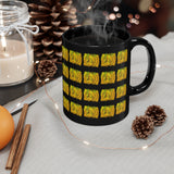 Vintage Yellow Cloud - Cymbals - 11oz Black Mug - Pattern