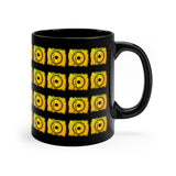 Vintage Yellow Cloud - Snare Drum - 11oz Black Mug - Pattern