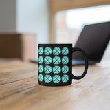 Vintage Turquoise Cloud - Drumsticks - 11oz Black Mug - Pattern