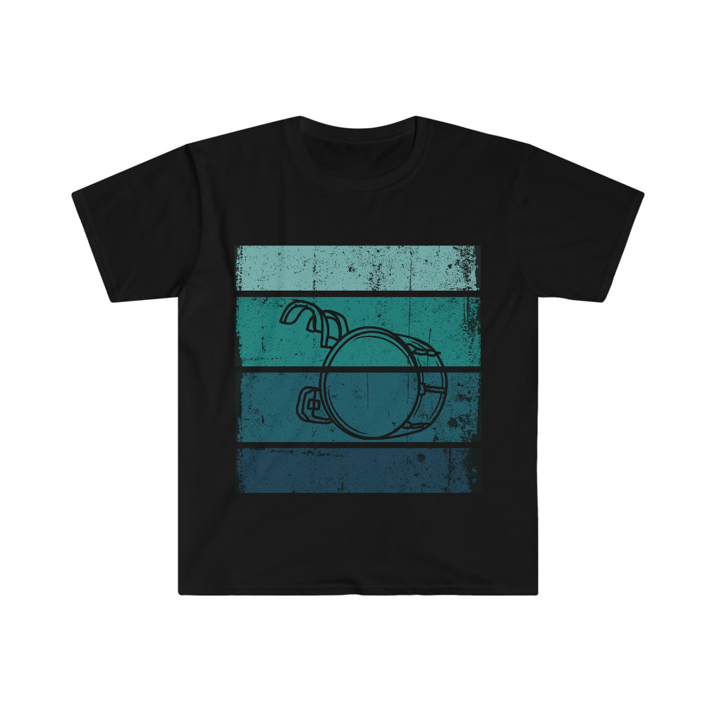 Vintage Grunge Blue Lines - Bass Drum - Unisex Softstyle T-Shirt