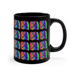 Vintage Rainbow Cloud - Drumsticks - 11oz Black Mug - Pattern