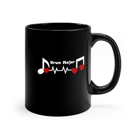 Drum Major - Heartbeat - 11oz Black Mug