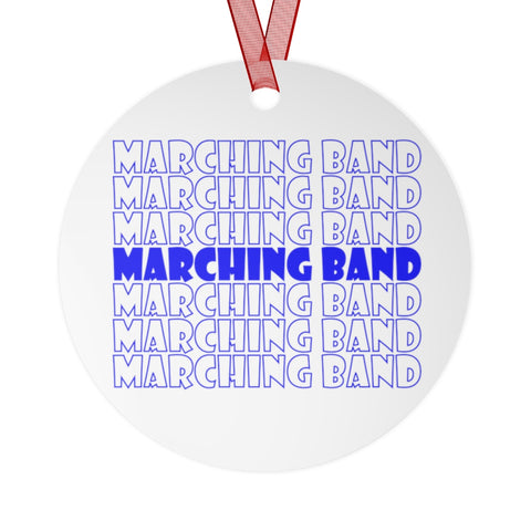 Marching Band - Retro - Blue - Metal Ornament