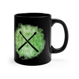 Vintage Green Cloud - Drumsticks - 11oz Black Mug