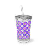 Vintage Grunge Purple Circle - Bass Drum - Suave Acrylic Cup - Pattern