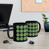 Vintage Green Cloud - Drumsticks - 11oz Black Mug - Pattern