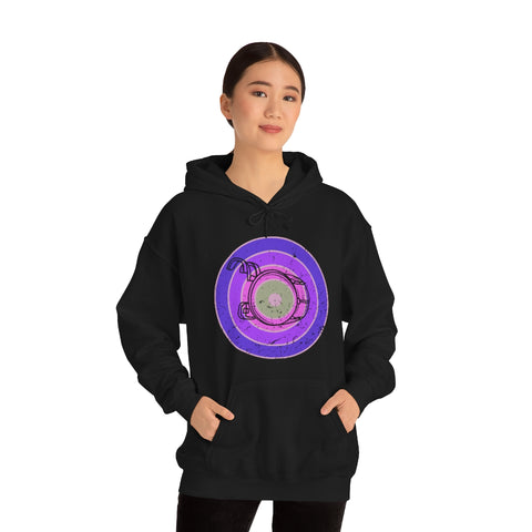 Vintage Grunge Purple Circle - Bass Drum - Hoodie