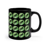 Vintage Green Cloud - Tuba - 11oz Black Mug - Pattern