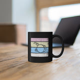 Vintage Grunge Pastel Lines - Bass Drum - 11oz Black Mug