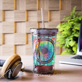 Vintage Wood Tie Dye Lines - Snare Drum - Suave Acrylic Cup