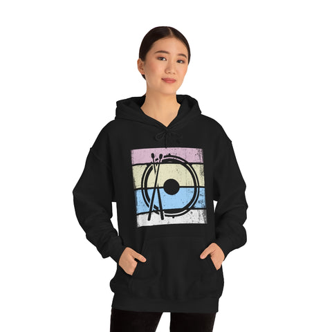 Vintage Grunge Pastel Lines - Snare Drum - Hoodie