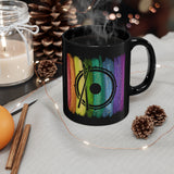 Vintage Rainbow Paint - Snare Drum - 11oz Black Mug