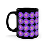 Vintage Grunge Purple Circle - Bass Drum - 11oz Black Mug - Pattern