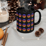 Vintage Grunge Circle Sunset - Snare Drum - 11oz Black Mug - Pattern