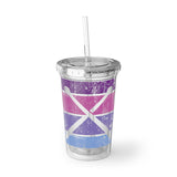 Vintage Grunge Purple Lines - Drumsticks - Suave Acrylic Cup