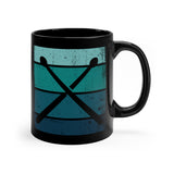 Vintage Grunge Blue Lines - Drumsticks - 11oz Black Mug