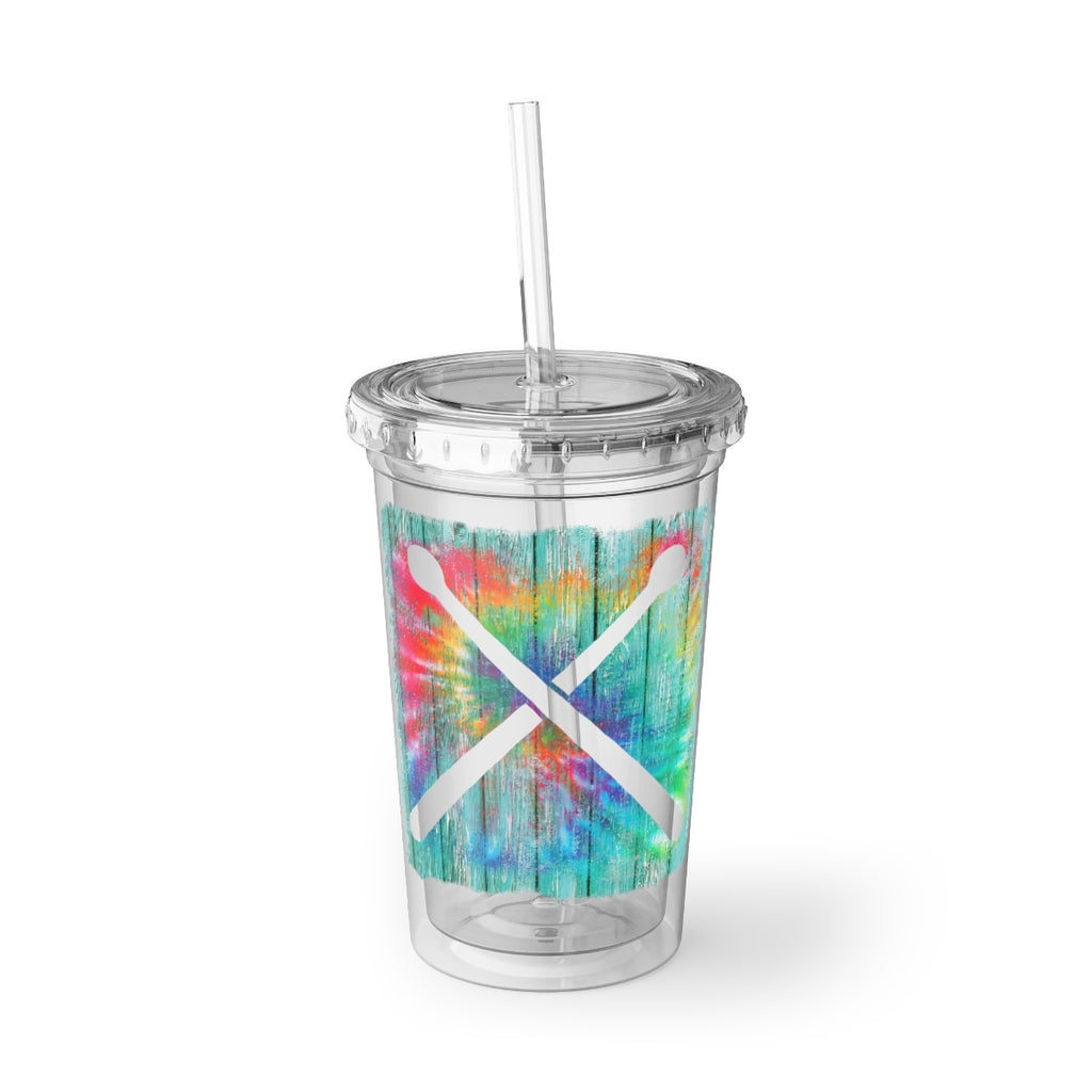 Vintage Wood Tie Dye Lines - Drumsticks - Suave Acrylic Cup