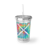 Vintage Wood Tie Dye Lines - Drumsticks - Suave Acrylic Cup