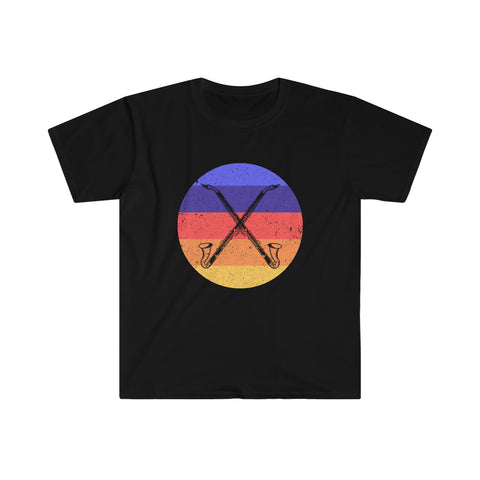 Vintage Grunge Circle Sunset - Bass Clarinet - Unisex Softstyle T-Shirt