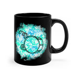 Vintage Turquoise Cloud - Bass Drum - 11oz Black Mug