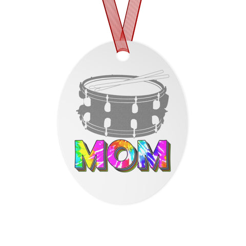 Band Mom - Tie Dye - Snare Drum - Metal Ornament