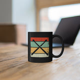 Vintage Grunge Lines - Drumsticks - 11oz Black Mug