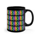 Vintage Rainbow Paint - Drumsticks - 11oz Black Mug - Pattern