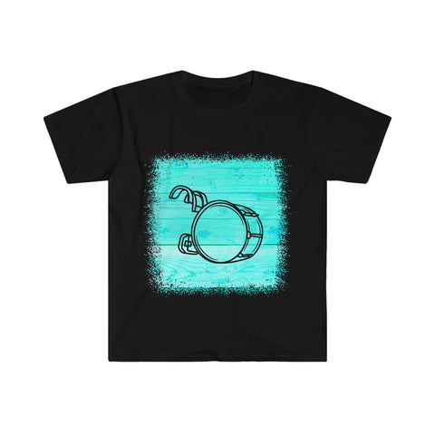 Vintage Turquoise Wood - Bass Drum - Unisex Softstyle T-Shirt