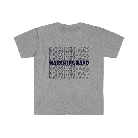 Marching Band - Retro - Navy - Unisex Softstyle T-Shirt