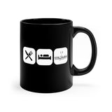 Eat, Sleep, Play - Quads/Tenors - 11oz Black Mug