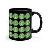 Vintage Green Cloud - Cymbals - 11oz Black Mug - Pattern