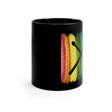 Vintage Rainbow Paint - Drumsticks - 11oz Black Mug