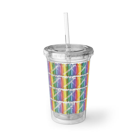 Vintage Rainbow Paint - Bassoon - Suave Acrylic Cup - Pattern