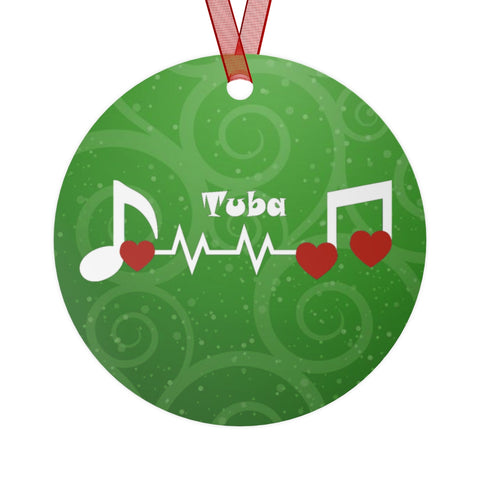 Tuba - Heartbeat - Metal Ornament