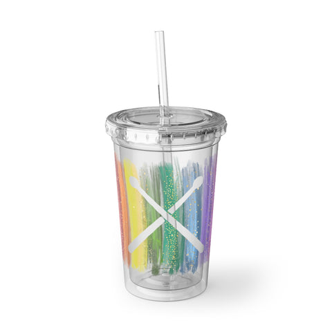 Vintage Rainbow Paint - Drumsticks - Suave Acrylic Cup