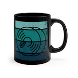 Vintage Grunge Blue Lines - Cymbals - 11oz Black Mug