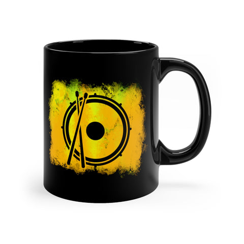 Vintage Yellow Cloud - Snare Drum - 11oz Black Mug