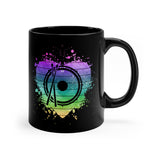 Vintage Rainbow Cloud Heart - Snare Drum - 11oz Black Mug