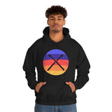 Vintage Grunge Circle Sunset - Drumsticks - Hoodie